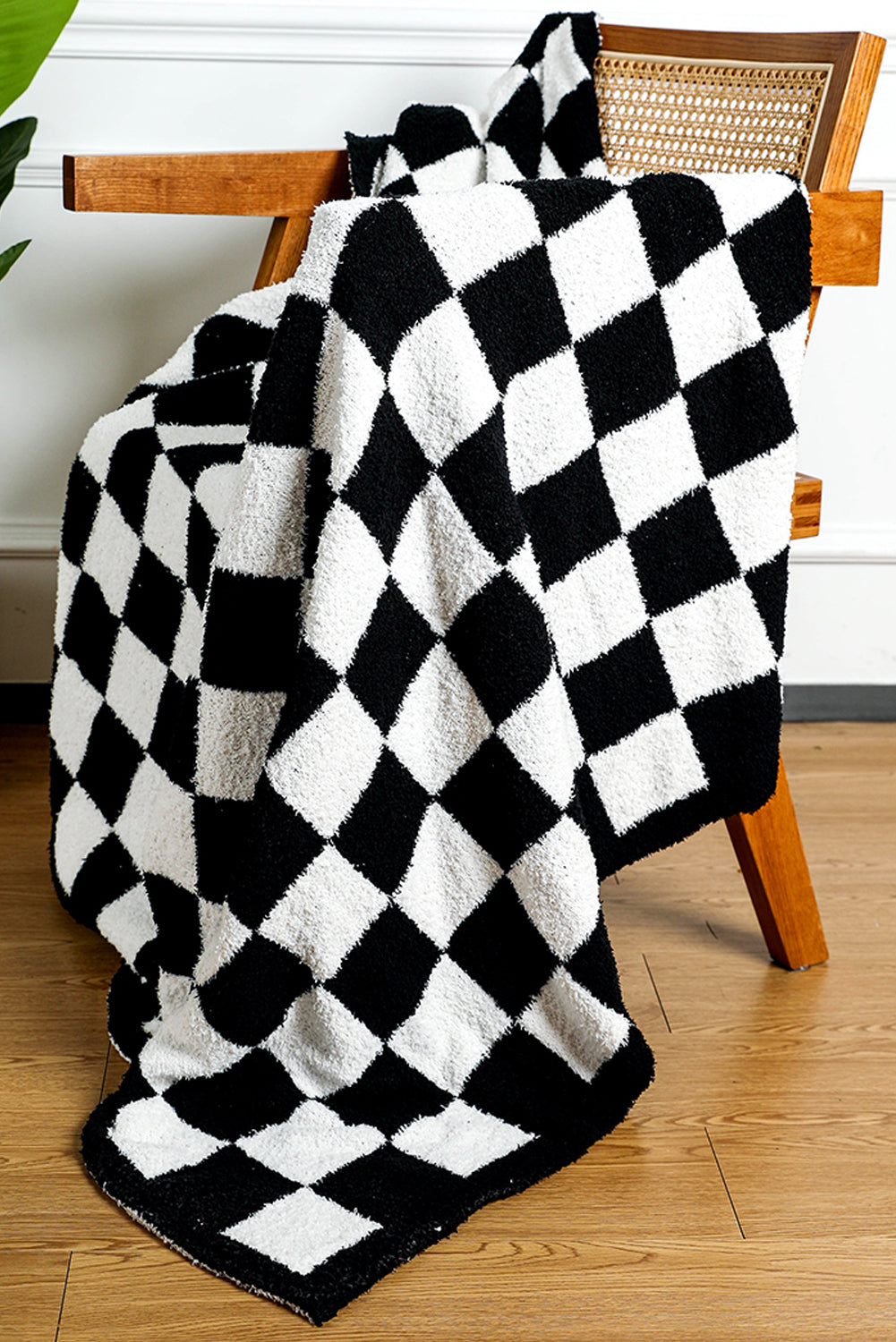 Fiery Red Christmas Checkerboard Flannel Blanket